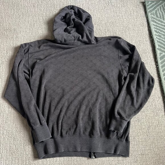 Vintage Plan B Skateboards A.O.P. Monogram Hoodie Sweatshirt Sz L Grey Y2K 90s - Picture 13 of 13